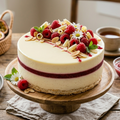Mandulás málna-fehércsokoládé mousse torta